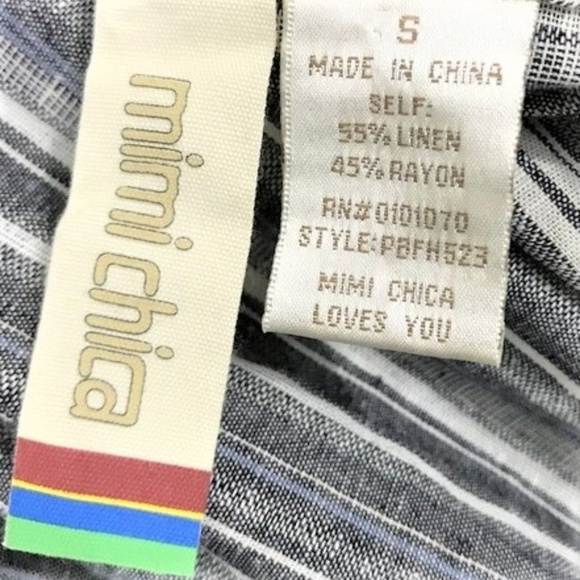 NWOT! Mimi Chica Striped Linen Jumpsuit - Picture 8 of 8